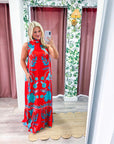 Sunset Coral Maxi Dress