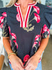 Tour The Town Floral Top-Black