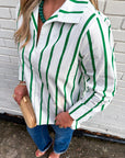 Everly Stripe Top-Green