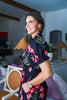 Simply Lovely Floral Midi Dress-Black