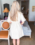 Take it Easy Zipper Mini Dress-Ecru
