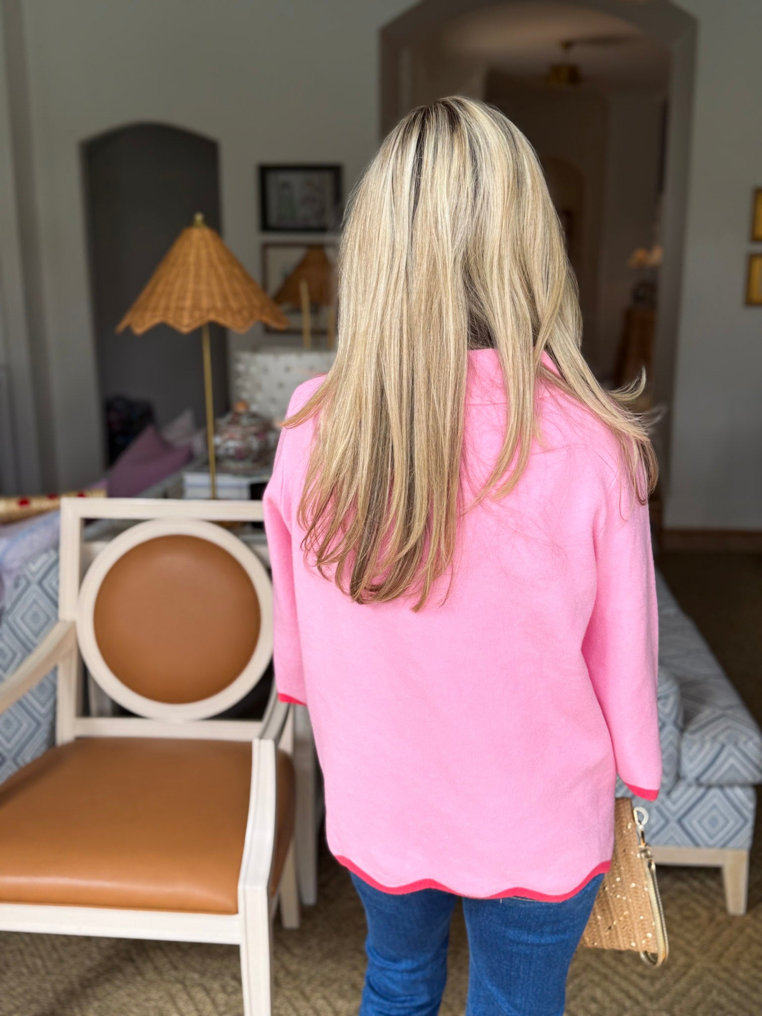 Go With the Flow Knit Top-Bubblegum Pink/Coral