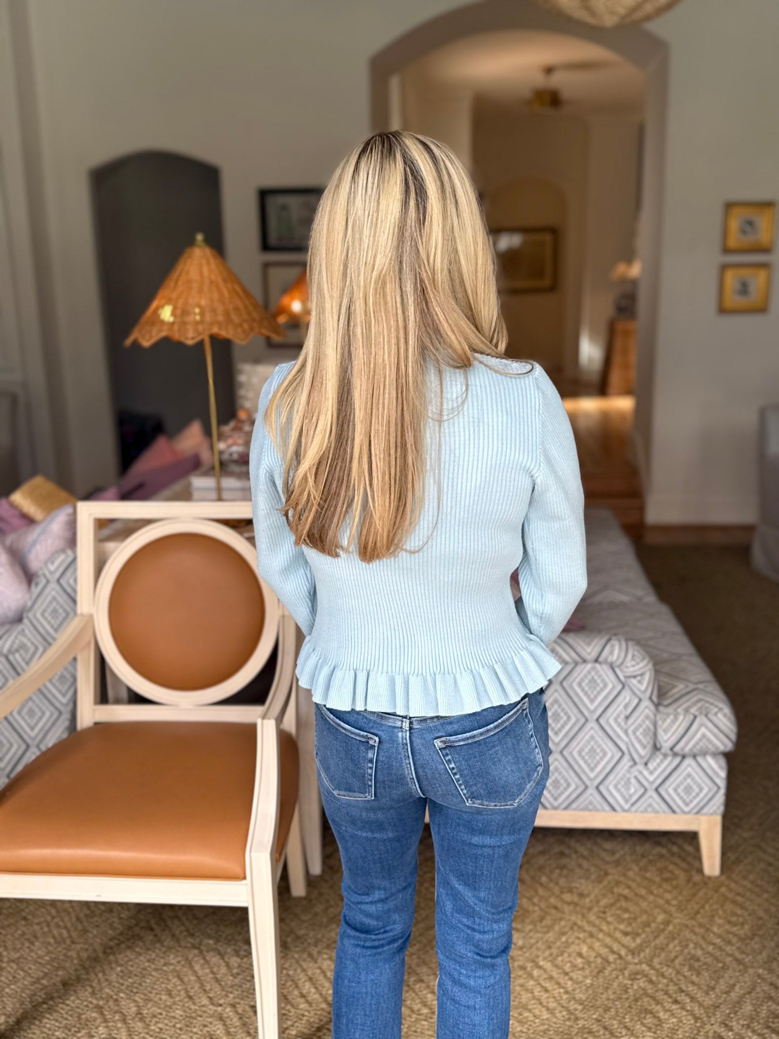 Falling for Cozy Knit Cardigan-Pastel Blue