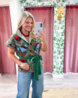Rustic Retreat Velvet Jacket-Green