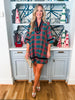 Holiday Cheer Plaid Mini Dress-Green