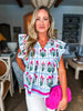 In The Garden Floral Top-Magenta