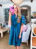 Countryside Mornings Mini Dress-Teal