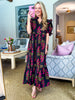 Flora Whim Midi Dress-Black