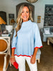 Go With the Flow Knit Top-Blue/Orange