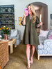 Out and About Jacquard Dress-Olive