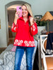 Poppy Fields Ricrac Trim Top-Red