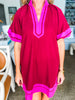 Mykonos Meetup Mini Dress-Burgundy