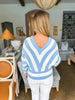 Double Down Striped Sweater- Ivory Sky