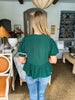 Better Believe Peplum Top- Green