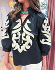 Blush Peony Top-Black