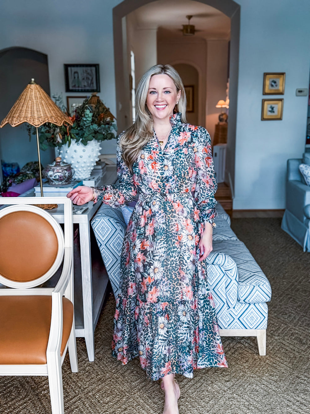 Forever Grateful Floral Midi Dress