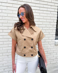 City Chic Crop Trench Top