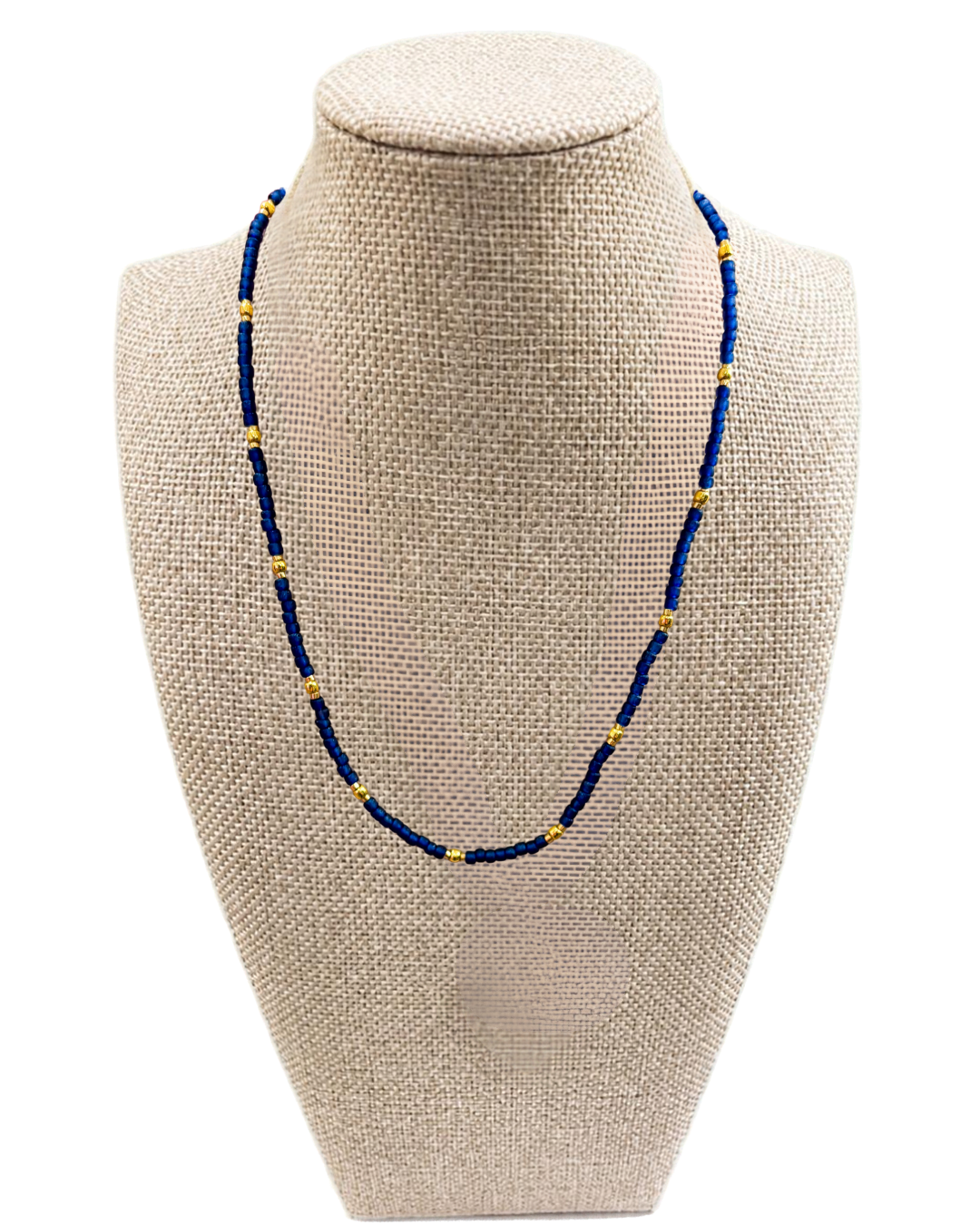 Lettie Seed Bead Necklace-Navy