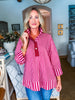 Right Way Striped Top-Burgundy
