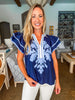 Del Mar Applique Top-Navy
