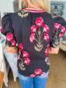 Tour The Town Floral Top-Black