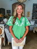 Vintage Bungalow Embroidered Top-Green