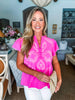 Festival Frolic Embroidered Top-Pink