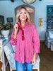 Right Way Striped Top-Burgundy