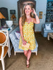 Botanical Brunch Mini Dress-Yellow