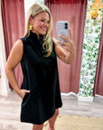 Yacht Luxe Mini Dress-Black