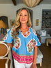 Resort Life Floral Top- Blue
