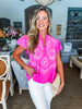 Festival Frolic Embroidered Top-Pink