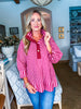 Right Way Striped Top-Burgundy