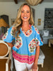 Resort Life Floral Top- Blue