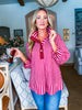 Right Way Striped Top-Burgundy