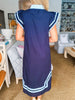 Meet in Mykonos Midi Dress-Navy