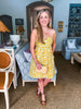 Botanical Brunch Mini Dress-Yellow