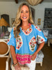 Resort Life Floral Top- Blue