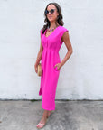 The Paris Edition Midi Dress-Hot Pink