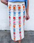 Floral Harmony Embroidered Midi Skirt