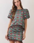 Bloom & Feather Trim Top