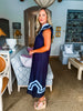 Meet in Mykonos Midi Dress-Navy