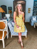 Botanical Brunch Mini Dress-Yellow