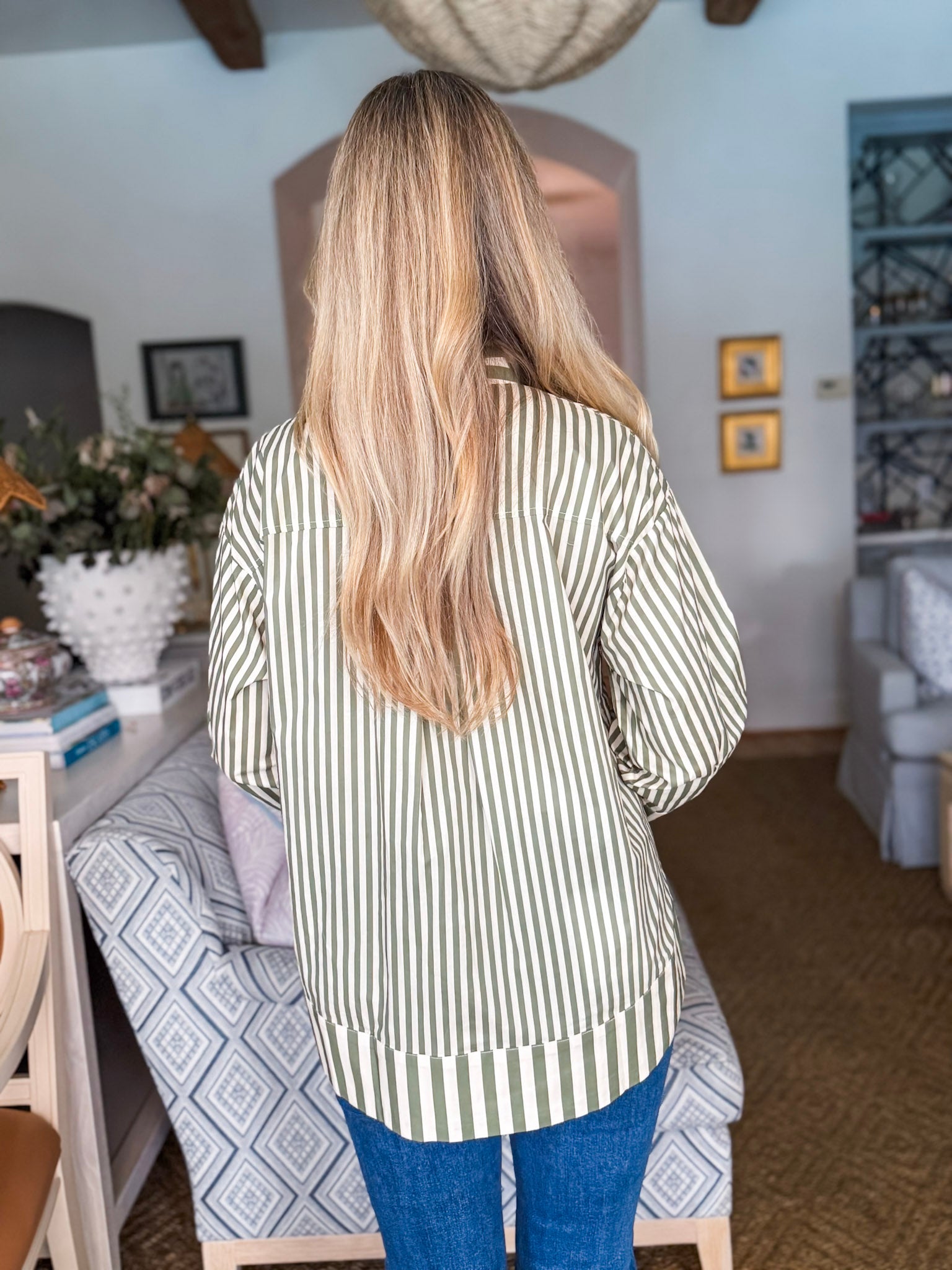 Right Way Striped Top-Olive