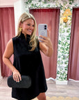 Yacht Luxe Mini Dress-Black