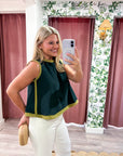 Soft Motion Knit Top-Hunter Green