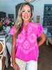 Festival Frolic Embroidered Top-Pink