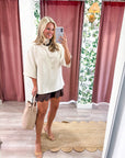 Old Mill Mock Neck Top-Ivory