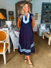 Meet in Mykonos Midi Dress-Navy
