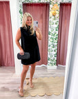 Yacht Luxe Mini Dress-Black